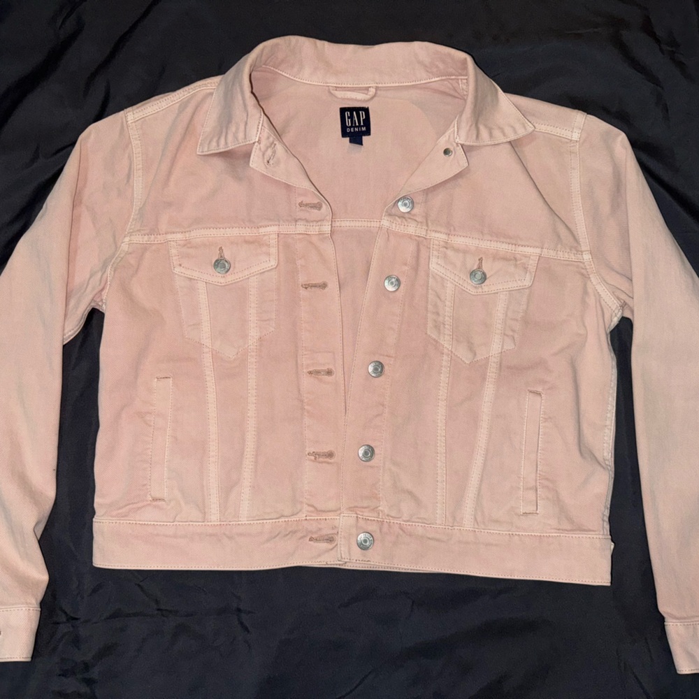 GAP CROPPED PINK DENIM JACKET!!